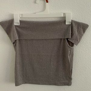 Sparkly lavender off the shoulders top